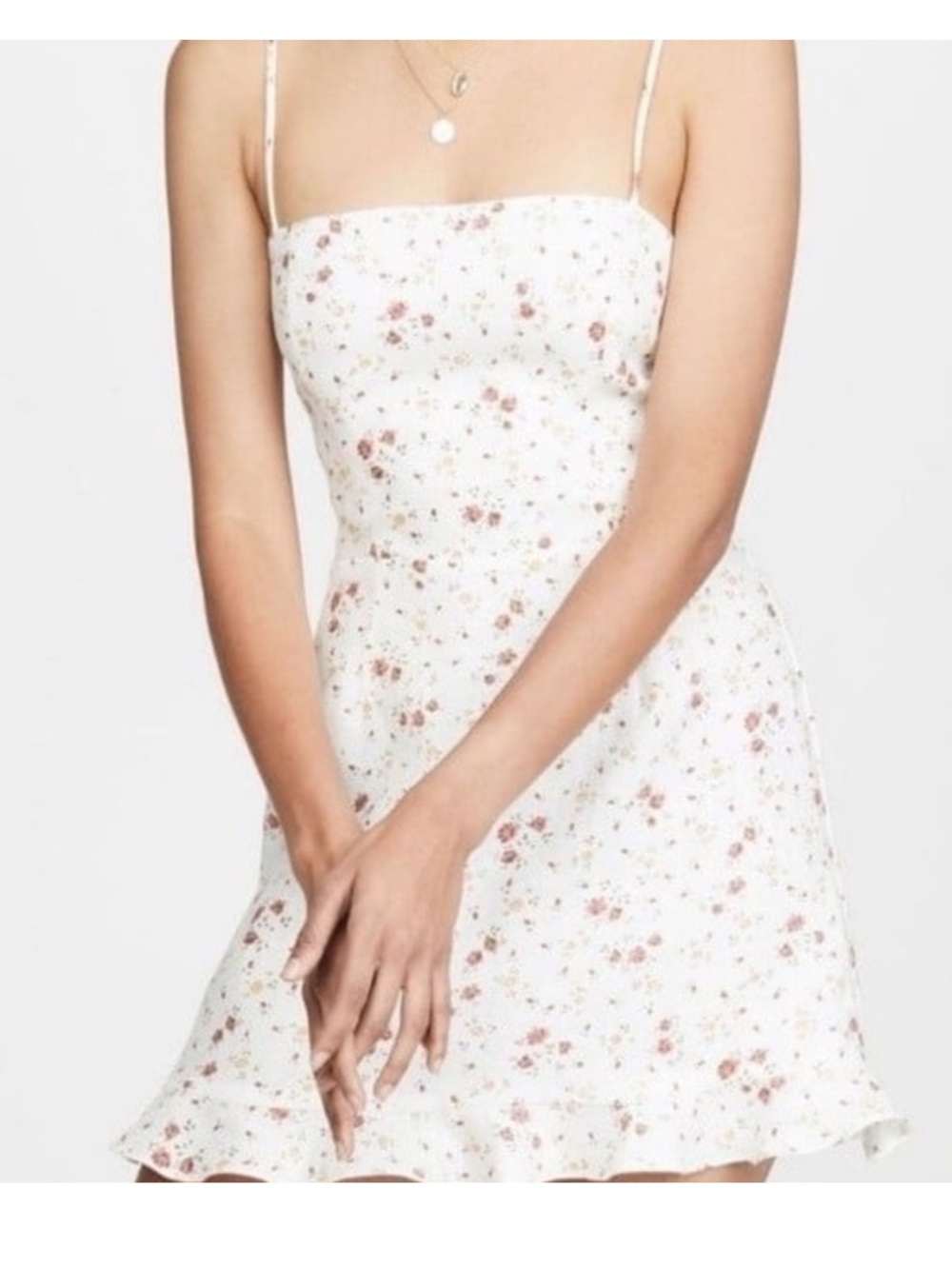 Reformation Kiernan Linen Ruffle Hem Mini Dress Floral Print Size 6 NWOT - Picture 12 of 12
